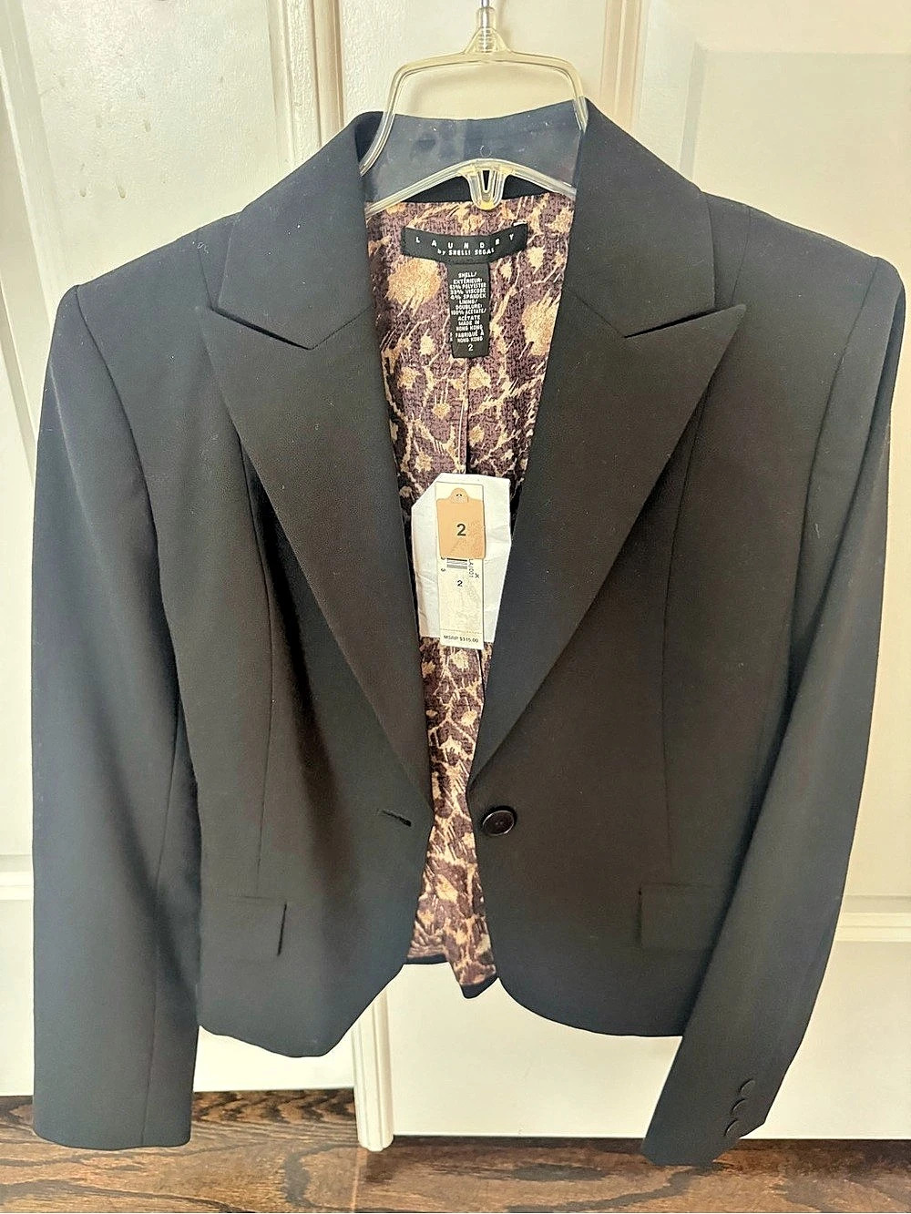 Laundry by Shelli Segal Black Corset Lace-Up Back Blazer Size 2 NWT - Picture 2 of 7